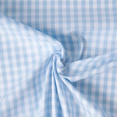 Tissu Vichy Laury Petits carreaux 5 mm Bleu ciel - Par 10 cm