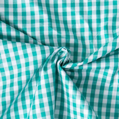 Tissu Vichy Laury Petits carreaux 5 mm Vert émeraude - Par 10 cm