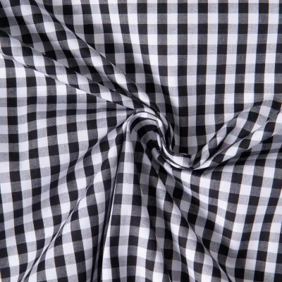 Tissu Vichy Laury Petits carreaux 5 mm Noir - Par 10 cm