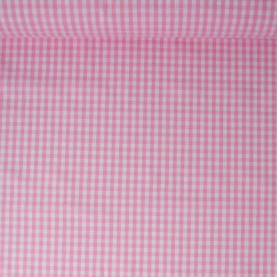 Tissu Vichy Laury Petits carreaux 5 mm Rose - Par 10 cm