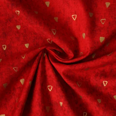 Tissu Coton Robert Kaufman Gustav Klimt rectangle rouge - Par 10 cm