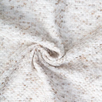 Tissu Jacquard Velours d&#039;ameublement Dublin sur fond Naturel - Par 10 cm