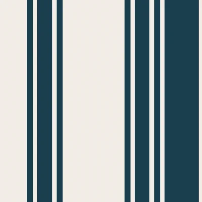 Tissu Toile Savoie enduit bleu marine Atlantica sur fond Blanc cassé - Par 10 cm