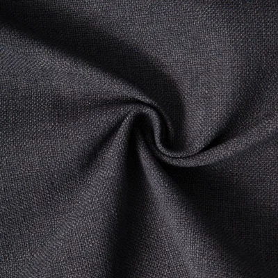 Tissu Toile Polycoton aspect Lin Alix uni Noir - Par 10 cm
