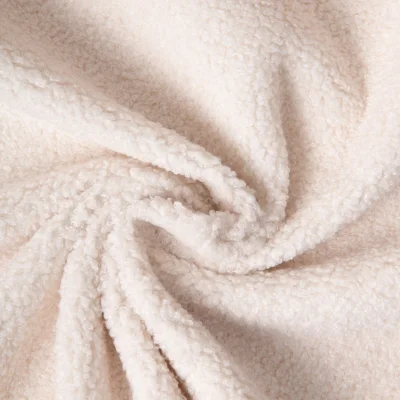 Tissu Bouclette d&#039;ameublement uni Ecru - Par 10 cm