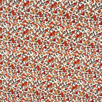 Tissu Coton imprimé Arty Petites fleurs Léonie rouges sur fond Blanc - Par 10 cm