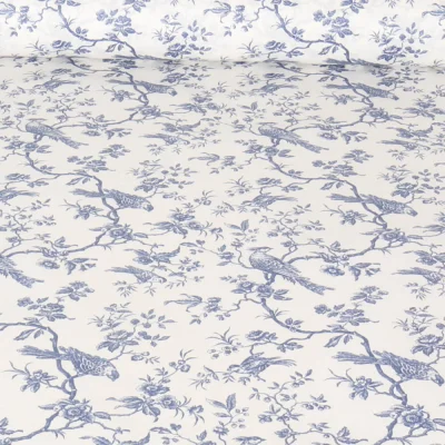 Tissu Coton cretonne enduit Pascal Animaux sur fond Ecru - Par 10 cm