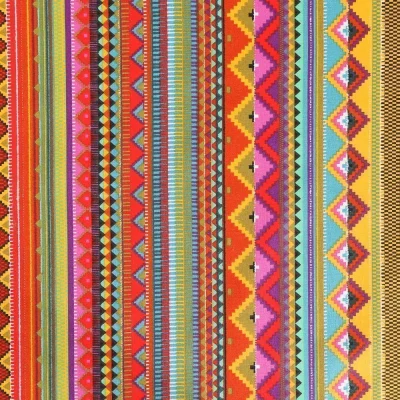 Tissu Coton Imprimé Arty Motifs aztèques multicolores - Par 10 cm