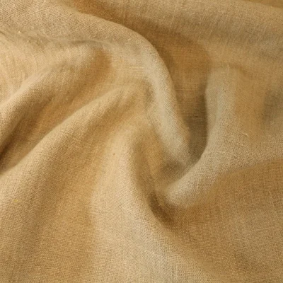 Tissu Lin lavé d&#039;ameublement Naturel - Par 10 cm