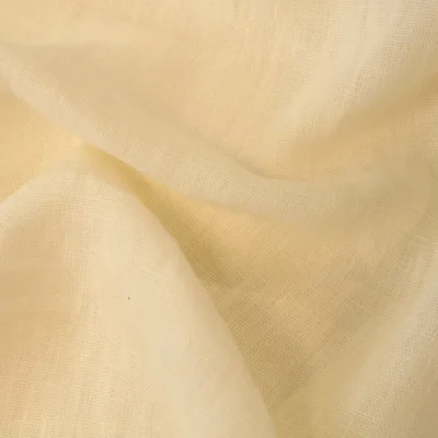 Tissu Lin lavé d&#039;ameublement Ecru - Par 10 cm