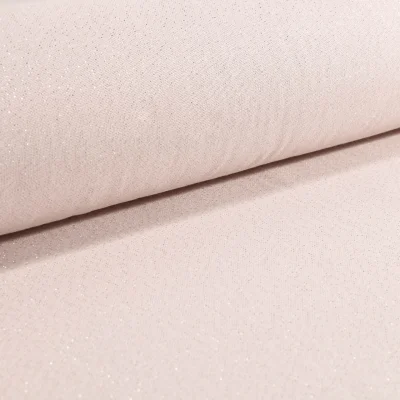 Tissu Toile Polycoton Lurex uni Cubex argent fond ecru - Par 10 cm