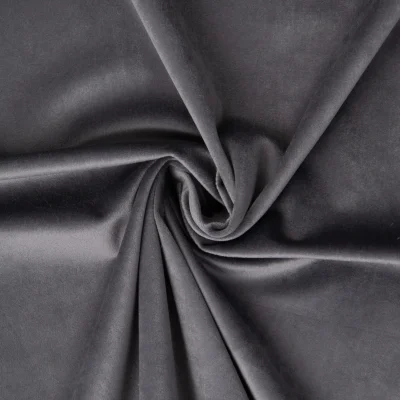 Tissu Velours ras d&#039;ameublement uni Gris anthracite - Par 10 cm