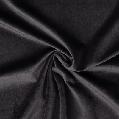 Tissu Velours ras d&#039;ameublement uni Noir - Par 10 cm