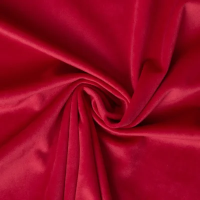 Tissu Velours ras d';ameublement uni Rouge cerise - Par 10 cm