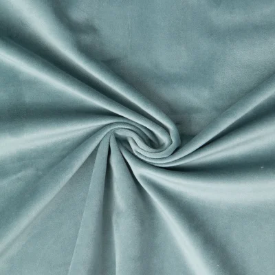 Tissu Velours ras d&#039;ameublement uni Bleu gris - Par 10 cm