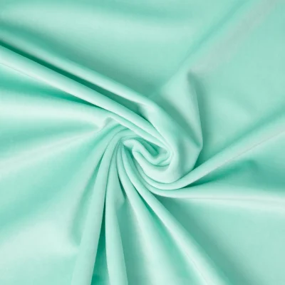 Tissu Velours ras d&#039;ameublement uni Vert menthe clair - Par 10 cm