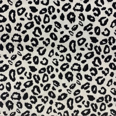Tissu Jacquard Léopard Black &amp; White - Par 10 cm