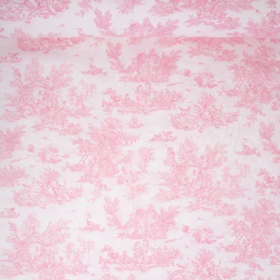 Coupon Tissu Coton imprimé Arty Mini pastorale rose sur fond Naturel - Coupon de 110 cm