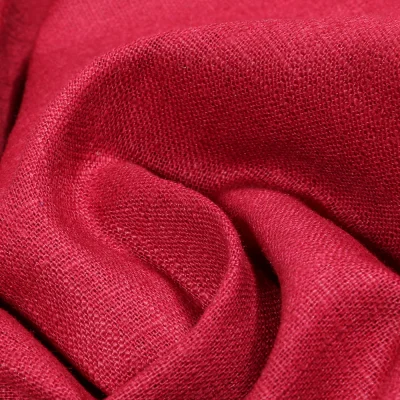 Tissu Ramie Lin uni Bordeaux - Par 10 cm