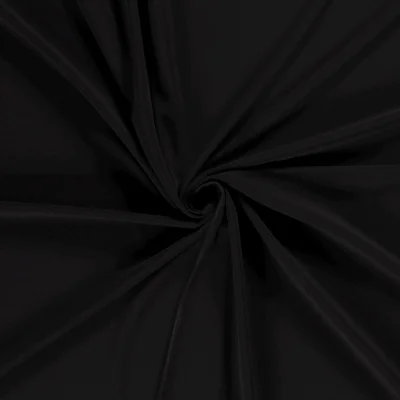 Tissu Gabardine de Viscose extensible Carmina uni Noir - Par 10 cm