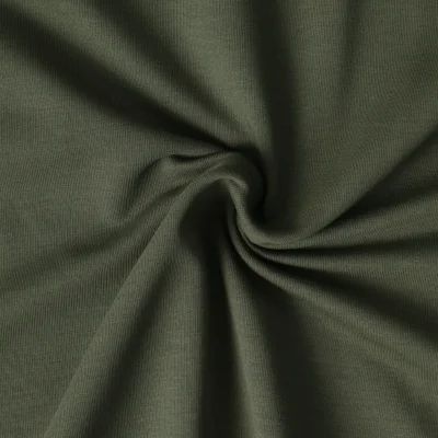 Tissu Sweat léger Soline sur fond Vert kaki - Par 10 cm