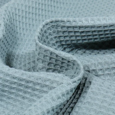 Tissu Nid d&#039;abeille uni Bleu céladon - Par 10 cm