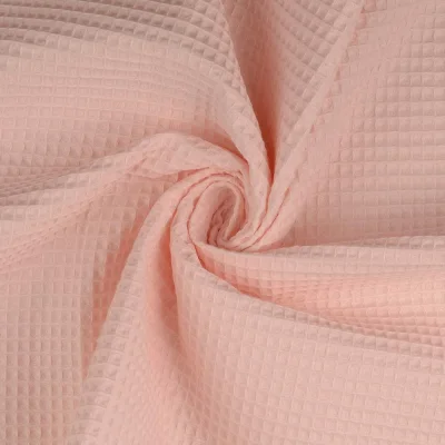 Tissu Nid d&#039;abeille uni Rose bébé - Par 10 cm