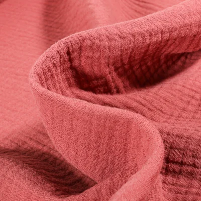 Tissu Double gaze Bois de rose - Par 10 cm