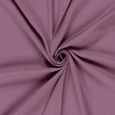 Tissu Double gaze de Coton uni  Violine - Par 10 cm