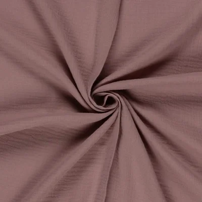 Tissu Double gaze de Coton uni Rose ancien - Par 10 cm