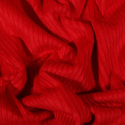 Tissu Velours côtelé uni Rouge - Par 10 cm