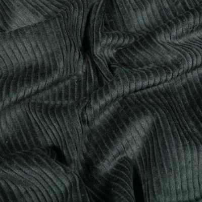 Tissu Velours côtelé uni Bleu ardoise - Par 10 cm