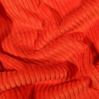 Coupon Tissu Velours côtelé uni Orange - Coupon de 30 cm