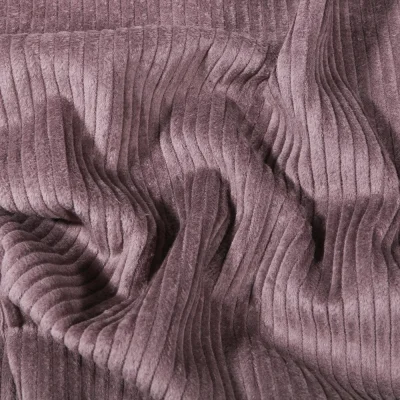 Tissu Velours côtelé uni  Gris taupe - Par 10 cm