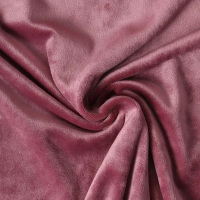 Tissu Velours d&#039;ameublement extensible Alcéa uni Vieux rose - Par 10 cm