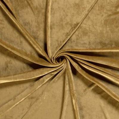 Tissu Velours d&#039;ameublement extensible Alcéa uni Ocre - Par 10 cm