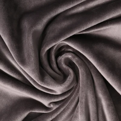 Tissu Velours d&#039;ameublement extensible Alcéa uni Gris - Par 10 cm