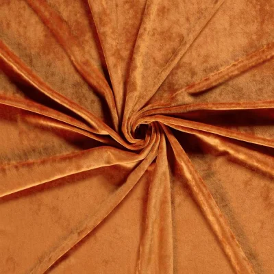 Tissu Velours d&#039;ameublement extensible Alcéa uni Orange - Par 10 cm