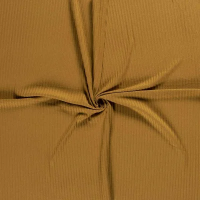 Tissu Jersey Viscose côtelé lourd Oréa uni Ocre - Par 10 cm