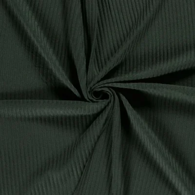 Tissu Jersey Viscose côtelé lourd Oréa uni Vert foncé - Par 10 cm