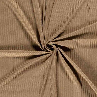 Tissu Jersey Viscose côtelé lourd Oréa uni Camel - Par 10 cm