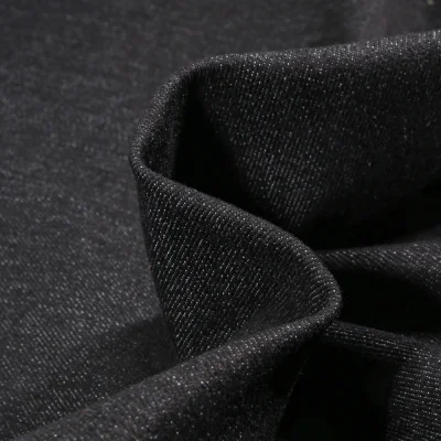 Tissu Jean épais extensible Noir - Par 10 cm