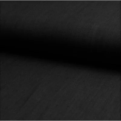 Tissu Chambray Léger Coton Noir - Par 10 cm