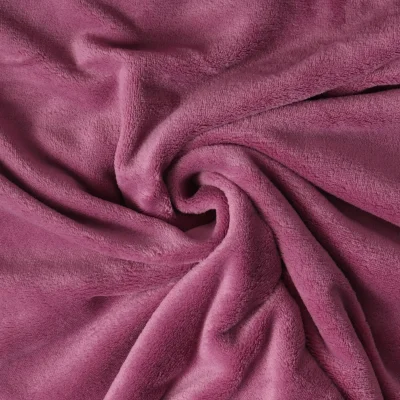 Tissu Doudou Nuvola uni Vieux rose - Par 10 cm