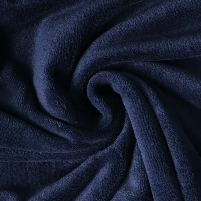 Tissu Doudou Nuvola uni Bleu marine - Par 10 cm