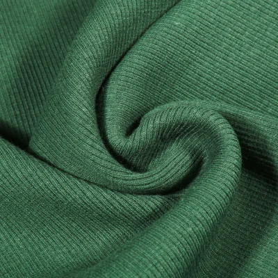Tissu Bord côte uni Vert émeraude - Par 10 cm