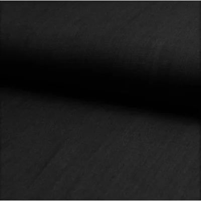 Tissu Chambray Ultra Léger Coton Noir - Par 10 cm