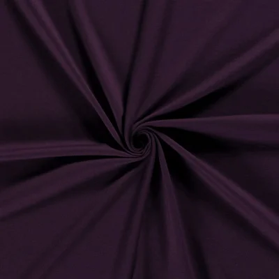 Tissu Jersey Viscose épais Romana uni Aubergine - Par 10 cm