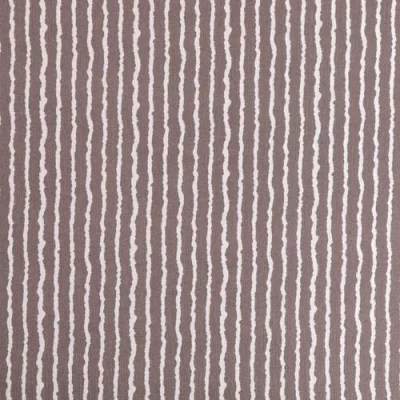 Tissu Crépon Viscose Rayures Blanches sur fond Taupe - Par 10 cm