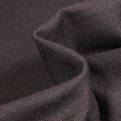 Tissu Viscose Lin uni Noir - Par 10 cm
